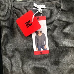 Ella Moss V neck sweater gray color